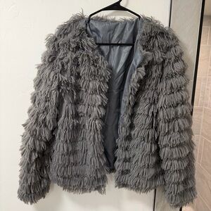 Open Front Shaggy Jacket